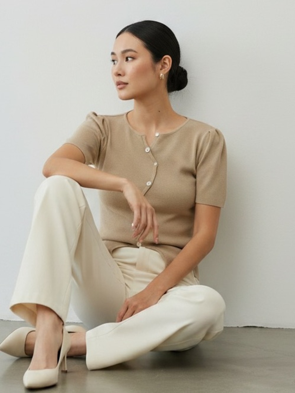 1499 • Sand Swerve Soft Knit Top - Picture 2 of 8